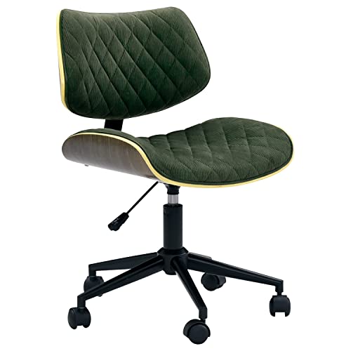 タマリビング(Tamaliving) ホームチェア デニーロ ファブリック(コーデュロイ)ブラック/グリーン デスクチェア パソコンチェア 学習チェア キャスター付き 360度回転 上下昇降機能 50001176