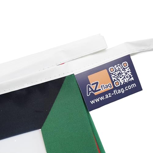 Image of AZ FLAG Kuwait 6 meters BUNTING Flag 20 flags 9'' x 6'' - Kuwaiti STRING flags 15 x 21 cm