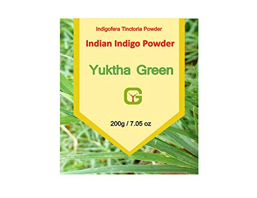 Yuktha Green Indigo Leaf Powder | Avuri Ilai Powder | Indigofera Tinctoria | Black Henna Powder - 200g