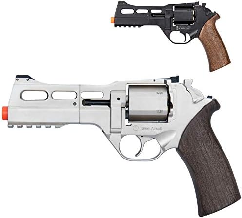 Lancer Tactical Bo Manufacturer Chiappa Rhino Revolver 50DS .357 Magnum Style Airsoft Pistol Silver 330 FPS
