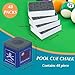 Kmise Professional Pool Cue Chalk, 12 Cubs / 48 Cubs, with Storage Box, Fine Powder, 4 Colors, Billiard Cue Chalk Suitable for Each Cue Tip Size (Grey, 48 Pack)