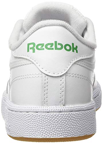 Reebok Club C 85, Gymnastics Shoe Femme, White/Green/Gum, 35.5 EU