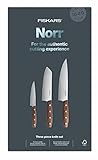 Fiskars Messerset Norr 3-teilig 1016473, Silber,holzfarbe