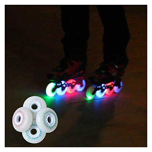 Roues de rollers en ligne 90A flash lumineuses avec noyau magnétique 80mm à 64mm