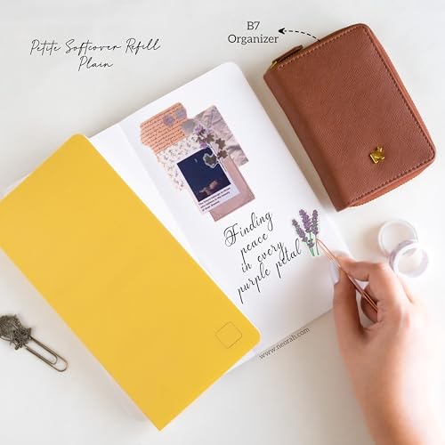 Image of NEORAH - PETITE Notebook SOFT COVER | Organiser REFILL | Unruled Notebook Journal | 100 GSM | 160 pages (Size 21.0 cm x 10.5 cm) Journaling Writing Note Taking Diary, Travellers journal- YELLOW