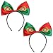 hhdatc Portugal Headband Portuguese Flag Hair Accessory Football Fans Elastic Plastic Headband for Party & Team Celebrations