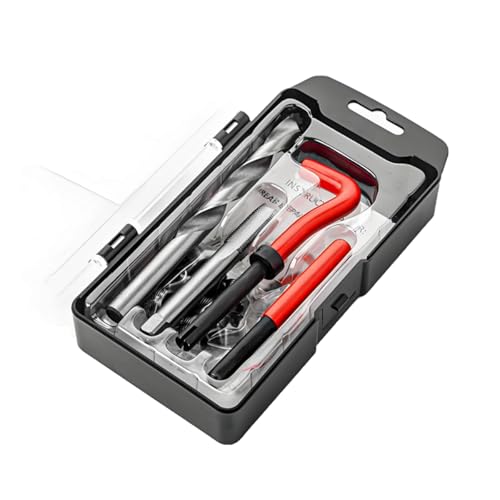 KVAEY 15 PCS Thread Repair Kit, M10×1.5 Metric Thread Repair Tool Set for Automotive Repair, Thread Repair Insert Kit with Hexagon Wrench and Drill, Universal Car Accessories (M12×1.25, 15pcs)