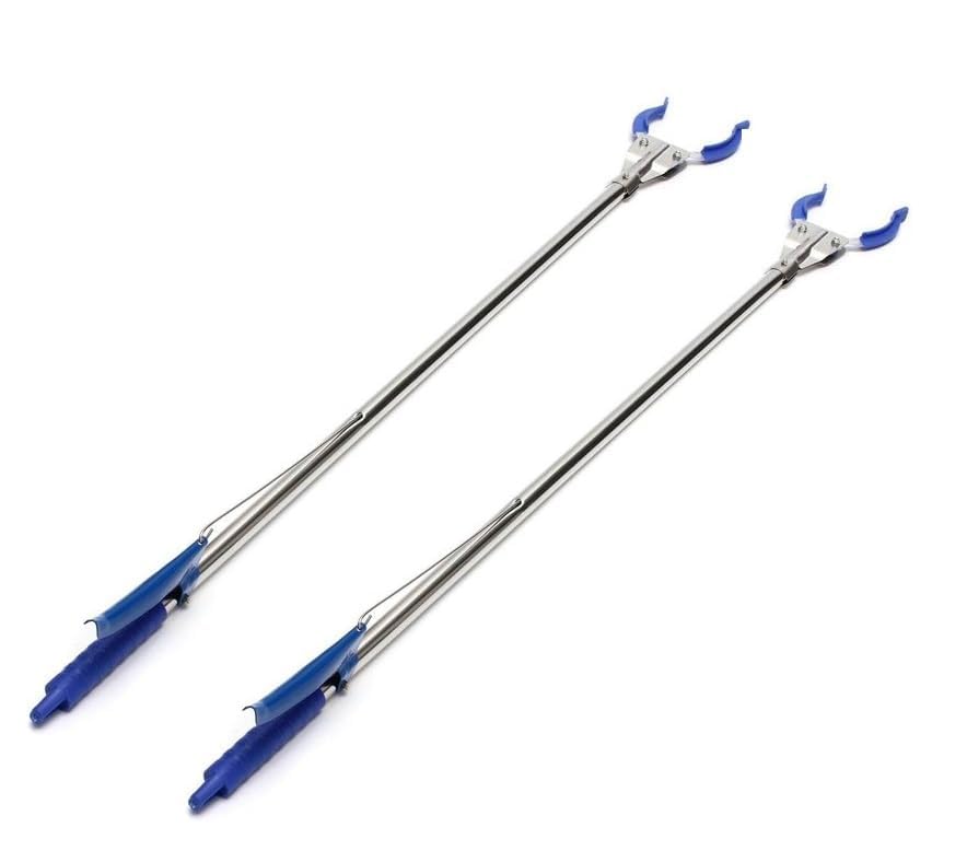 2Pcs Long Pickup Aid Trash Picker Upper, Heavy Duty Trash Grabber Pickup Stick, Rotating Hand, Long Pick up Helping Reach Hand Stick Claw Trash Arm Grip for Garden, Picnic