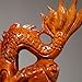 OUGEHOT Wooden Chinese Fung Shui Dragon Statue, Zodiac Dragon Sculpture, Hand Carved Dragon Figurine, Year of The Dragon 2024 Decorations (Black)