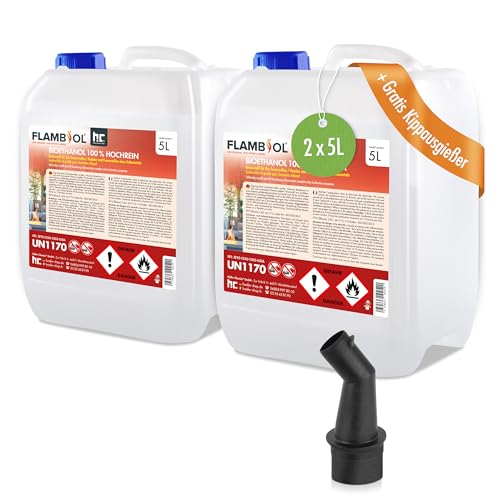 10 L FLAMBIOL® Premium Bioethanol 100% für Ethanol Kamin,...