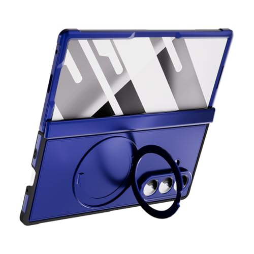 HAMEILU �K�p�Ώ�Samsung Galaxy Z Fold 7�p�P�[�X�A�d�C�߂����G�b�W�K�[�h�J�o�[�A�����O�z���_�[�t���X�^���h�A�q���W�Ռ��z���A�S�̕ی�V�F��,�u���[,Fold 7