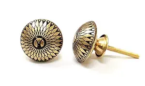 Artshai Brass Handcrafted knob for Door,cabinets,Door Pull .Set Multicolor.(Size:6.5x4x4 CM) (2)