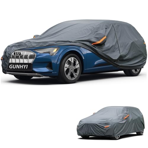 Image of GUNHYI Premium Car Cover Custom Fit Audi e-tron, 16 Layers Heavy Duty Car Cover Waterproof All Weather with Zipper Door for Sun Rain Snow Dust Uv Protection