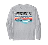 Retro Jones Beach State Park New York Surfer Surfboarder Long Sleeve T-Shirt