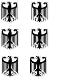Pack of 6-2'' Stickers - German Eagle Black Vinyl Sticker - Car Phone Helmet Bumper Sticker Decal