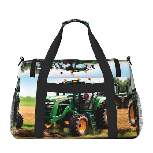 Company Farm Tractor print Large Canvas Travel Duffel Bag Weekender Bags for Women Overnight Bag Carry On Tote Bag2