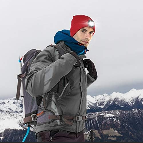 Bosttor LED Torch Hat Beanie with LED Light Rechargeable Head Torch Hat, Unisex Winter Warm Knit Beanie, Gift for Men