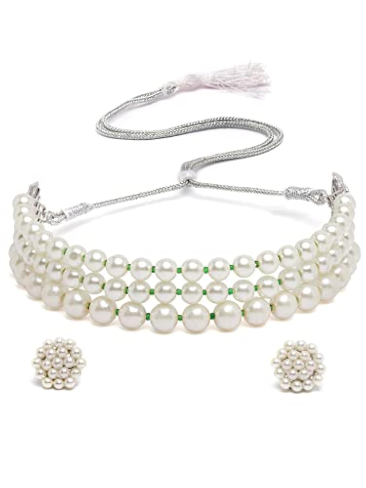 Women's Pearl Multilayer Beaded Choker Necklace Set