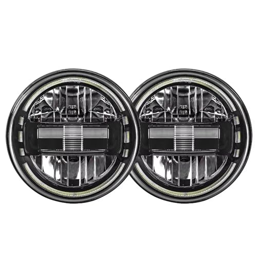 Faros Delanteros Faro Led de 7 Pulgadas para Lada 4x4, para Urban, para Niva, luz de circulación Diurna Drl de Haz Alto/bajo, Accesorios para Coche Faro Principal(JK Black)