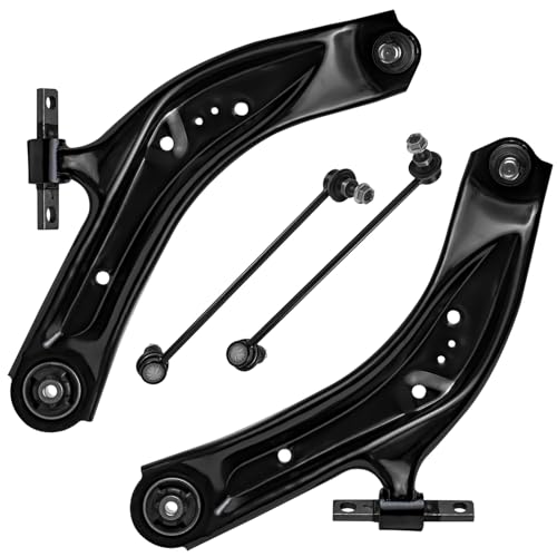 Image of Detroit Axle - 4pc Front End Control Arms Kit for 2014-2019 Nissan Rogue 2017-2019 Rogue Sport 2017-2019 Qashqai 2 Lower Control Arms w /Ball Joints 2 Sway Bar Links Replacement