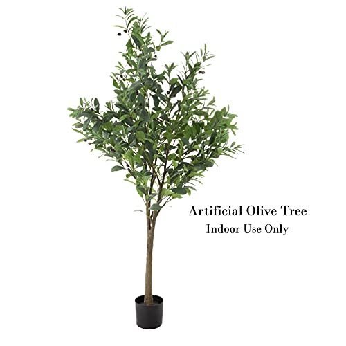 Artificial Olive Tree – 6-Foot Potted Faux Plant With Fruit For Home Or Office Decoration – Natural Looking Polyester Leaves By Pure Garden #TOP2