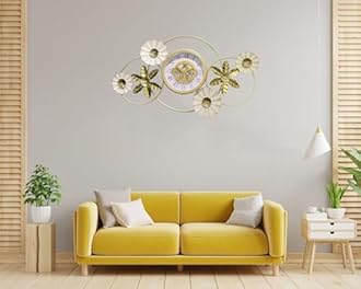 Mokshith Large Wall Clock, Metal Numeral Clock, Modern Round Wall Clocks Almost Silent, Easy to Read for Living Room/Home/Kitchen/Bedroom/Office/School Decor (MO-25)