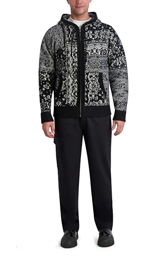 KARL LAGERFELD Men's Abstract Pattern Hooded Sweater