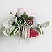 Fangsen Delicate Boho Bride White Red Pink Rose Flower Leaves Floral Comb With Spring Wedding Hair Piece and Hair Vines for Brides Flower Girls and Bridesmaids Silver