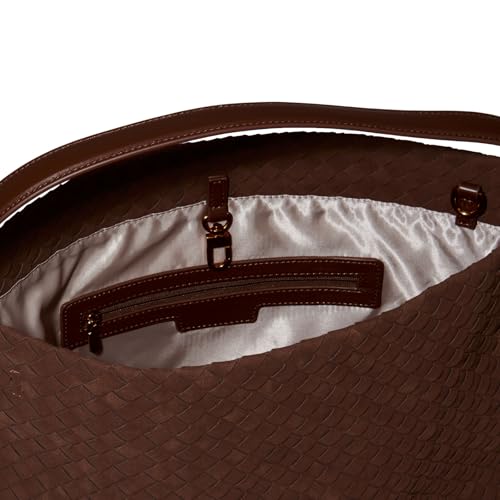 Image of Suede Hobo Bag for Women Hand-Woven Bag Made of Suede Fabric Casual Tote Bag