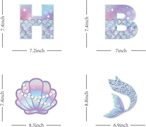 Image of Mermaid Birthday Banner - Mermaids Banner, Mermaid Birthday Decorations for Girls, Boys, Kids - Mermaids Party Supplies Decoration for Ocean Theme Parties, Birthdays Parties and Home Decor