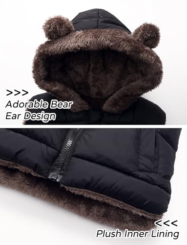 Image of Happy Cherry Toddler Kids Puffer Hooded Vest Down Fleece Lined Jacket Windproof Coat for Winter Fall Spring