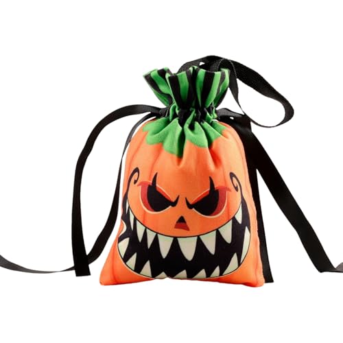 Vriusi Halloween Candy Packaging Bag, Halloween Ornaments Props, Halloween Drawstring Goodie Bags, Trick Or Treat Candy Bag, Halloween Cloth Bags For Birthday, Carnival Party and School Events