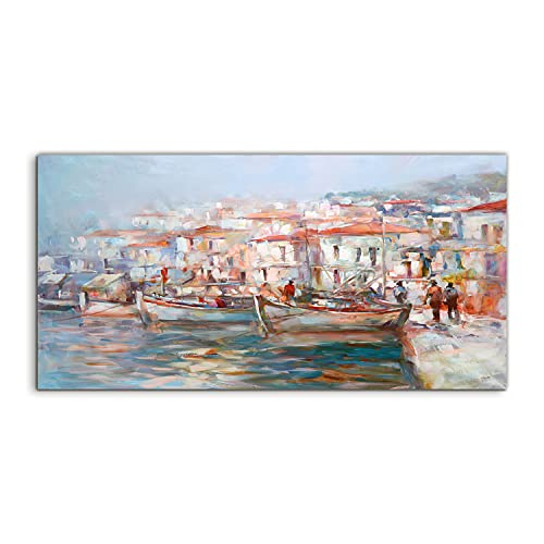 Image sur verre 140x70 cm Coloray tableau mural salon motif port