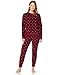 Produktbild Iris & Lilly Damen Pyjama-Set aus Fleece, Dunkles Burgunderrot, Herzen, 34
