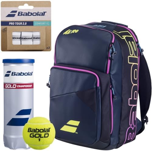 Babolat Pure Aero Rafa Backpack (Navy/Yellow/Pink) with Optional ...