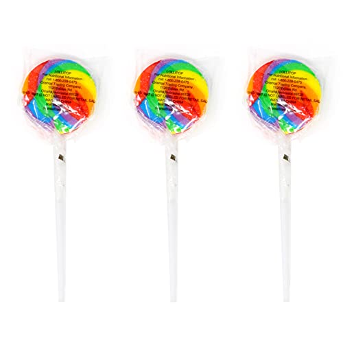 Mini Rainbow Swirl Lollipop Mixed Fruit Flavor Suckers, 38 Individually Wrapped Swirl Pop #TOP2
