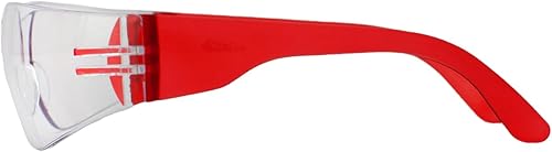 Miniatura 16 de SAFE HANDLER BISON LIFE Clear Lens Color Temple Safety Glasses One Size, Adult, Youth, Clear Protective Polycarbonate Lens Color Temple, Red, 96