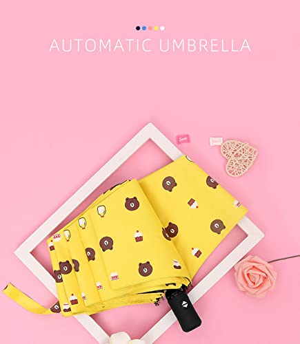 Image of House of Quirk 3-Fold Travel Umbrella - Auto Open /Close Ultra Light and Small Mini Umbrella with Carrying Pouch