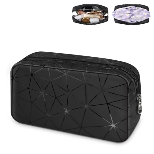 Tampon Holder for Purse Period Bag Waterproof Geometric PU Sanitary Napkin Storage Bag Portable Menstrual Cup Pad Pouch Cute Makeup Bag Feminine Gift Vibrant Blue
