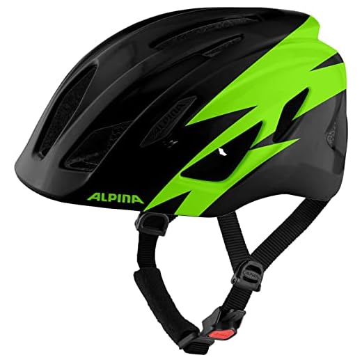ALPINA Unisex - Kinder, PICO Fahrradhelm, black-green gloss, 50-55 cm