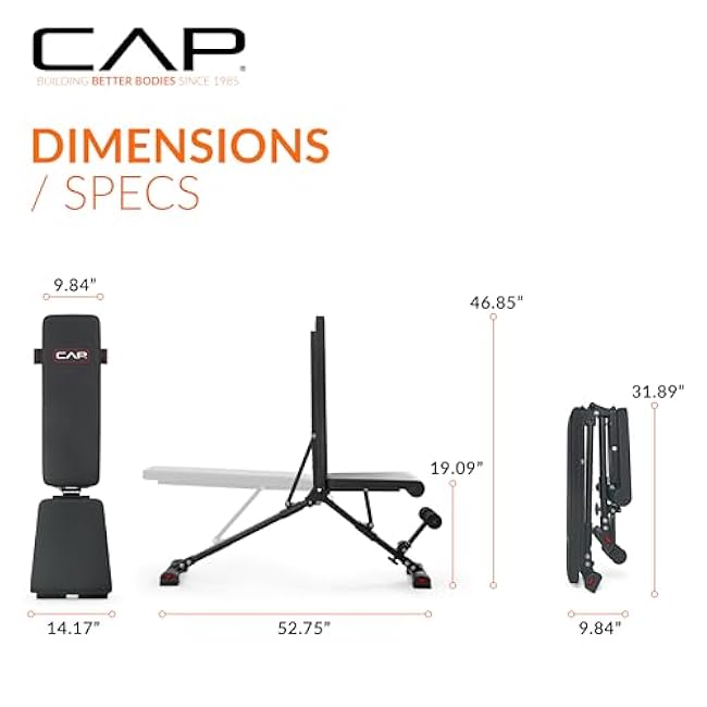 CAP Barbell Multi-Purpose Adjustable Utility Strength Training Weight Bench | Multiple Options