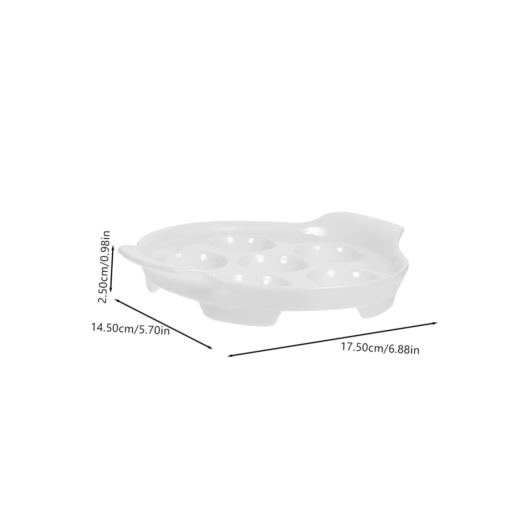 ERINGOGO Plato para Caracoles con Doble Oreja 18 Cm Cerámica Resistente a Altas Temperaturas para Hornear Mariscos y Aperitivos en Reuniones Familiares 4 Piezas