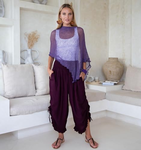 SHU-SHI Trousers Ladies Culottes for Women Gaucho Outfit Cropped Summer Pants2