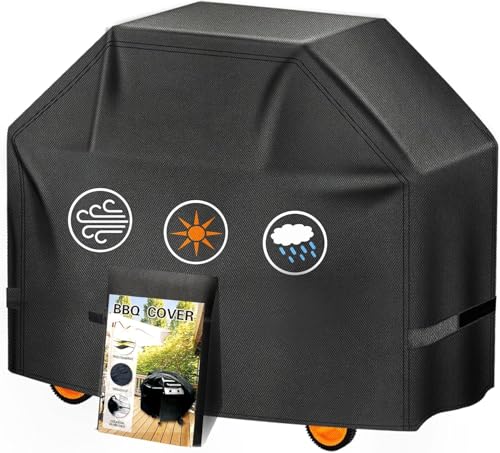 Image of Grill Cover 55inch 600D 4.2LB Heavy Duty BBQ Gas Grill Cover for Outdoor Outside, Waterproof, Anti-UV Material for Char-Broil, Monument, Dyna-Glo (SKZ)