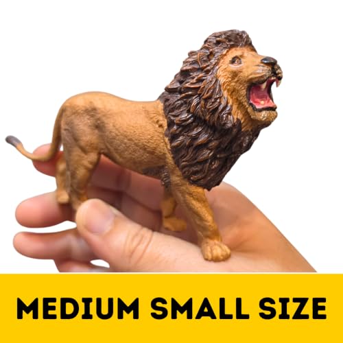 Image of FUNFOB Lion Action Figures Toy Figure Width-13cm Lion Toys for for Kids & Adults PVC Multicolour | Animal- Li on