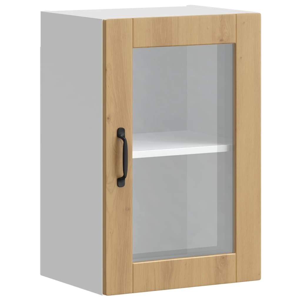 vidaXL Pensile da Cucina con Porta in Vetro Porto Rovere Artigianale, pensile Montato, pensile con Vetro, pensile con Anta