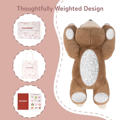 Image of Niuniu Daddy 26 inch | 5LB Sloth Weighted Stuffed Animals for Adults Kids, Brown Sloth Weighted Lap Animal Plush Toy, Body Pillow for Every Comfort with Bag Stickers as Gift for Christmas Birthday