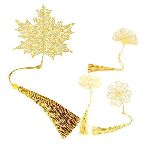 Marque-pages en métal lotus ginkgo : accessoire lecture pratique décoratif