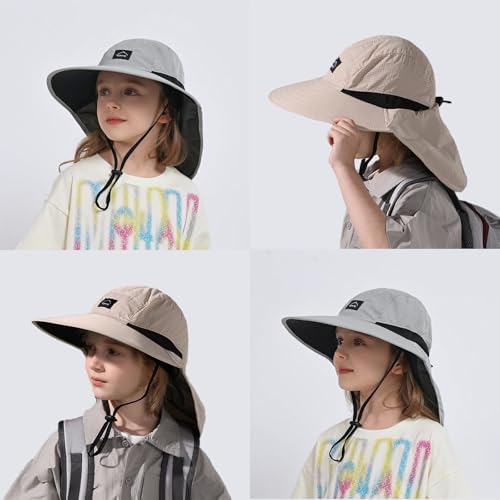 Image of ZOORON Kids Sun Hat with Neck Flap UPF 50+ Beach Hats for Baby Boys Girls