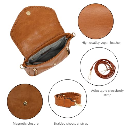 Lorelei Crossbody Hobo Purses for Women Vegan Leather Shoulder bag Handbag with 2 Straps4
